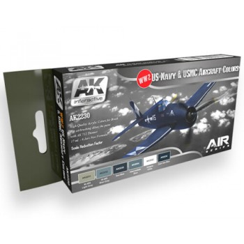 AK INTERACTIVE AK2230 WW2 US Navy e USMC Aircraft Colors 6 Colors Acrylic 